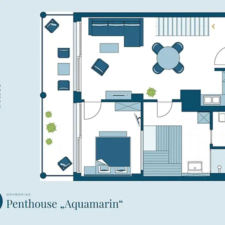 Prora Platinum Penthouse Aquamarin Daire